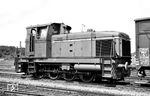 Lok D 3 der Hafenbahn Frankfurt. Die 64 t schwere und 550 PS starke Lok wurde 1957 von Krauss-Maffei an die Hafenbahn geliefert. (13.07.1963) <i>Foto: Helmut Röth</i>