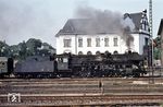 41 148 vom Bw Magdeburg fährt mit D 113 (Aachen - Görlitz) aus dem Bahnhof Helmstedt. (05.1970) <i>Foto: Bruno Gode</i>
