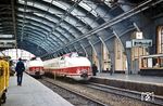 In Berlin Ostbahnhof warten 175 013 (VT 18.16.07) als Ex 67 "Karlex" nach Karlsbad (Karlovy Vary) und 175 006 (VT 18.16.03) als Ex 71 "Vindobona" nach Wien. (09.1978) <i>Foto: Dr. Uwe Knoblauch</i>
