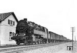 95 019 (Bw Suhl) mit einem Güterzug nördlich von Schweinfurt auf dem Weg in die Heimat. (1930) <i>Foto: Hans Ott, Slg. Matthias Köhler</i>