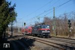143 326 als Ersatzzug RB 31977 nach Bochum Hbf zwischen Bochum-Hamme und -Präsident. (07.03.2022) <i>Foto: Marcus Henschel</i>