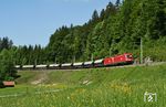 ÖBB 1016.007 mit einer 1116 vor Güterzug 45147 zwischen Klais und Garmisch-Partenkirchen bei Kaltenbrunn. (19.05.2009) <i>Foto: Stefan von Lossow</i>