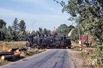 99 7234 mit einem Rollwagen-Güterzug in Ilfeld.  (09.1975) <i>Foto: Robin Fell</i>