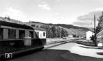 Die 471 km lange Bahnstrecke von Oslo nach Bergen führt durch einige der schönsten Landschaften in Norwegen. Heute dauert die Fahrt mit der Bergenbahn etwa sieben Stunden. Sie führt durch rund 180 Tunnels und hält an 22 Bahnhöfen. 1952, als diese Aufnahme entstand, war die Reise sicherlich noch ein größeres Abenteuer als heute. (07.1952) <i>Foto: Fred M. Springer</i>