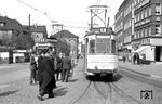 Tw 1514 der Essener Straßenbahn als Sonderwagen der BDEF-Teilnehmer in Recklinghausen. (05.05.1967) <i>Foto: Helmut Röth</i>