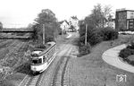 Tw 1546 auf der Linie 32 zur Essener Gruga am Güterbahnhof Essen-Rüttenscheid. (08.05.1967) <i>Foto: Helmut Röth</i>