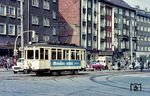 Tw 105 der Dortmunder Stadtwerke auf der Linie 16 an der Kreuzung B 54/Kuckelke. (20.03.1964) <i>Foto: J.C. de Jongh</i>