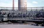 Blick in das "Freiluft"-Bw Bremen Hbf mit zahlreichen Dampfloks u.a. der Baureihen 01, 01.10 und 03. (14.04.1968) <i>Foto: Heiko Hamm</i>