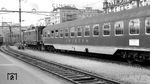 Touropa-Sonderzug D 9408 (Dortmund - Lugano) im Bahnhof Luzern. (31.07.1956) <i>Foto: Karl Wyrsch, Slg. D. Ammann</i>