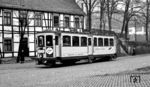 Der ex CFe 4/4 3 der schweizerischen Wetzikon-Meilen-Bahn im Einsatz auf der Iserlohner Kreisbahn in Letmathe. 1957 wurde der Tw 31 bei der IKB ausgemustert. (02.1953) <i>Foto: Karl Wyrsch, Slg. D. Ammann</i>