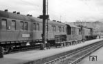 DSG-Schlafwagen Nr. 33024 im "Holiday-Express" nach München im Bahnhof Luzern. (20.08.1954) <i>Foto: Karl Wyrsch, Slg. D. Ammann</i>