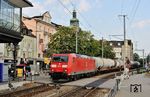 DB 185 092 mit einem Güterzug im schweizerischen Rorschach Hafen am Bodensee. (14.08.2012) <i>Foto: Zeno Pillmann</i>