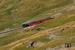 Die Brienz Rothorn Bahn (BRB) ist eine Schweizer Zahnradbahn, die nur im Sommer von Brienz (566 m) auf das Brienzer Rothorn (2244 m) fährt.  (21.09.2019) <i>Foto: Michael Hubrich</i>
