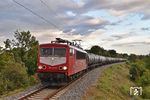 155 219 der Maik Ampft Eisenbahndienstleistungen (Limbach-Oberfrohna) mit DGS 60942 auf dem Weg von Hof nach Beddingen bei Leipzig-Kleinzschocher. (02.10.2022) <i>Foto: Ralf Opalka</i>