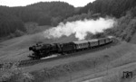 052 213 (50 2213) mit einem Sonderzug auf der Schwarzwaldbahn bei Nußbach. (23.05.1973) <i>Foto: Burkhard Wollny</i>