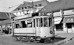 Tw 12 (v.d.Zypen/SSW, Baujahr 1906) als Einsatzwagen auf der Linie 1 (Dottendorf - Rheindorf) in Höhe des Bonner Hauptbahnhofs. (12.1953) <i>Foto: Karl Wyrsch, Slg. D. Ammann</i>
