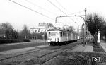 ET 41 der KBE in Bonn. Die Rheinuferbahn war eine zweigleisige Hauptbahn zwischen Köln und Bonn, die zum Stammnetz der Köln-Bonner Eisenbahnen (KBE) gehörte und eine der ersten elektrischen Schnellbahnen in Deutschland war. Heute fährt auf der Strecke die Stadtbahnlinie 16, die gemeinsam von den Kölner Verkehrs-Betrieben (KVB) und den Stadtwerken Bonn (SWB) betrieben wird. (12.1953) <i>Foto: Karl Wyrsch, Slg. D. Ammann</i>
