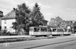 Tw 81 (Fuchs, Baujahr 1948) mit Bw 179 und 171 (Uerdingen, Baujahr 1948) auf der gut besetzten Linie 9 nach Griesheim in Darmstadt. (14.07.1959) <i>Foto: Aad van Ooy</i>