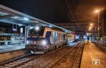 PRESS 248 002 (mit 248 105 am anderen Zugende) am ehemaligen Schienenprüfzug Spz 3 als DbZ 80248 nachts um 1.20 Uhr in Iserlohn. (17.01.2023) <i>Foto: Joachim Schmidt</i>