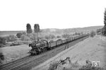 50 1634 (Bw Frankfurt/M-2) mit einem Güterzug bei Bad Vilbel. Die Lok wurde bereits 1962 ausgemustert. (08.1960) <i>Foto: Karl-Ernst Maedel</i>