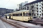 OEG Tw 71 (Waggonfabrik Rastatt, Baujahr 1958) mit zwei Beiwagen in Mannheim. Der Triebwagen blieb als Museumsfahrzeug zu erhalten. Im November 2007 er farblich in den Zustand der 1980er Jahre zurückversetzt. (03.1965) <i>Foto: Gerhard Karl</i>