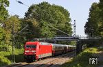 Statt einer 103 führte 101 001 des DB-Museums den Rheingoldzug DPE 321 von Dortmund nach Andernach bei Opladen. (27.05.2023) <i>Foto: Joachim Bügel</i>