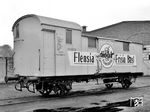 Unklar ist auch die Historie des Packwagens Nr. 9 (Fuchs, Baujahr 1902), der von 1947 bis 1970 zur Kleinbahn gehörte. (09.1963) <i>Foto: Reinhard Todt</i>