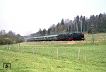 064 491 + 078 246 mit einem Sonderzug "auf der schwäbsche Eisenbahne" bei Durlesbach. (07.04.1974) <i>Foto: Wolfgang Bügel</i>