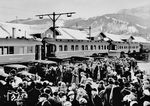 Während der Olympischen Winterspiele vom 6. bis 16. Februar 1936 in Garmisch-Partenkirchen stellte die Deutsche Reichsbahn diesen Übernachtungszug der MITROPA zur Verfügung. (10.02.1936) <i>Foto: RVM</i>