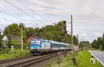 CD 193 683 mit EC 175 nach Prag südlich von Owschlag kurz vor Rendsburg. (05.08.2023) <i>Foto: Thorsten Eichhorn</i>