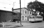 Tw 12 (Herbrand, Baujahr 1913) im Endbahnhof Merken, auf dem am 3. Juni 1963 stillgelegten Streckenabschnitt aus Inden. (27.06.1960) <i>Foto: Aad van Ooy</i>