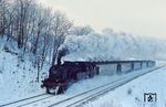78 358 (Bw Aalen) vor E 4725 im winterlichen Remstal bei Schorndorf.  (02.1967) <i>Foto: Wolfgang Staiger</i>