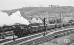 94 1525 vom Bw Radolfzell versieht Rangieraufgaben im Bahnhof Waldshut.  (24.05.1963) <i>Foto: Karl Wyrsch, Slg. D. Ammann</i>