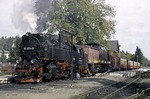 99 7234 und 199 872 auf der Harzquerbahn im Bahnhof Drei Annen Hohne. (09.1993) <i>Foto: Will A. Reed</i>