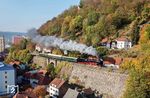 01 066 des Bayerischen Eisenbahnmuseums Nördlingen auf Lastprobefahrt des Dampflokwerks Meiningen in Suhl. (17.10.2018) <i>Foto: Joachim Schmidt</i>